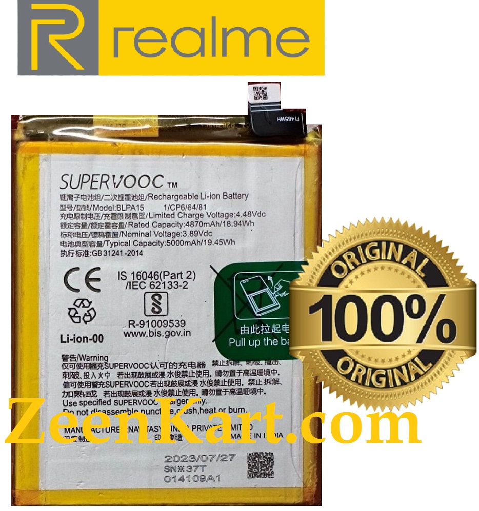 BLPA15 2 Original SUPERVOOC BLPA15 Battery For Realme 11 Pro / OPPO Reno11 5G Mobile - 5000mAh - Image 1