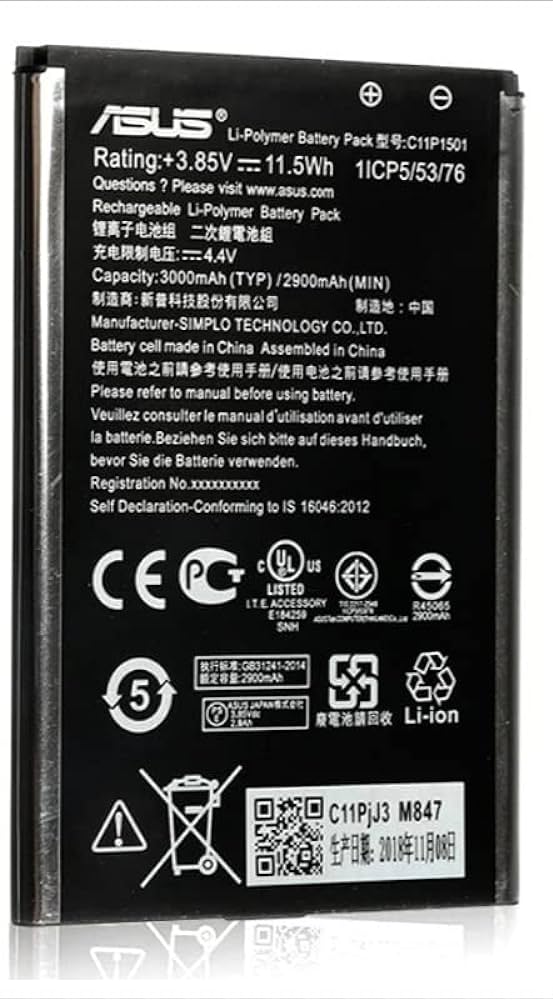 C11P1501 1 Original Asus Zenfone 2 Laser (ZE550KL ZE600KL ZE601KL Z00LD Z011D ZD551KL Z00UD) Battery C11P1501 - 3000mAh - Image 1
