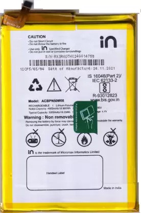 ACBPN50M08 5 Original Micromax IN 2B Battery ACBPN50M08 - 5000mAh - Image 1