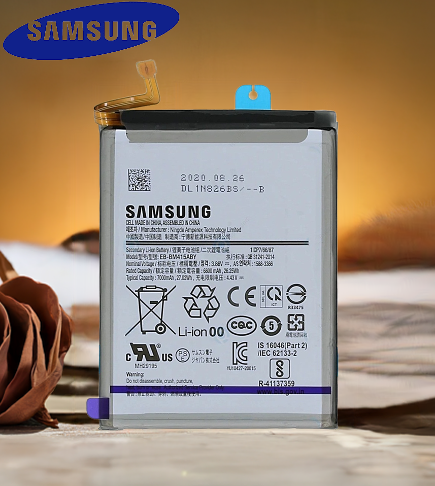 EB-BM415ABY 2 Original Samsung Galaxy M62 (SM-M625F, SM-M625F/DS) Battery EB-BM415ABY - 7000mAh - Image 1