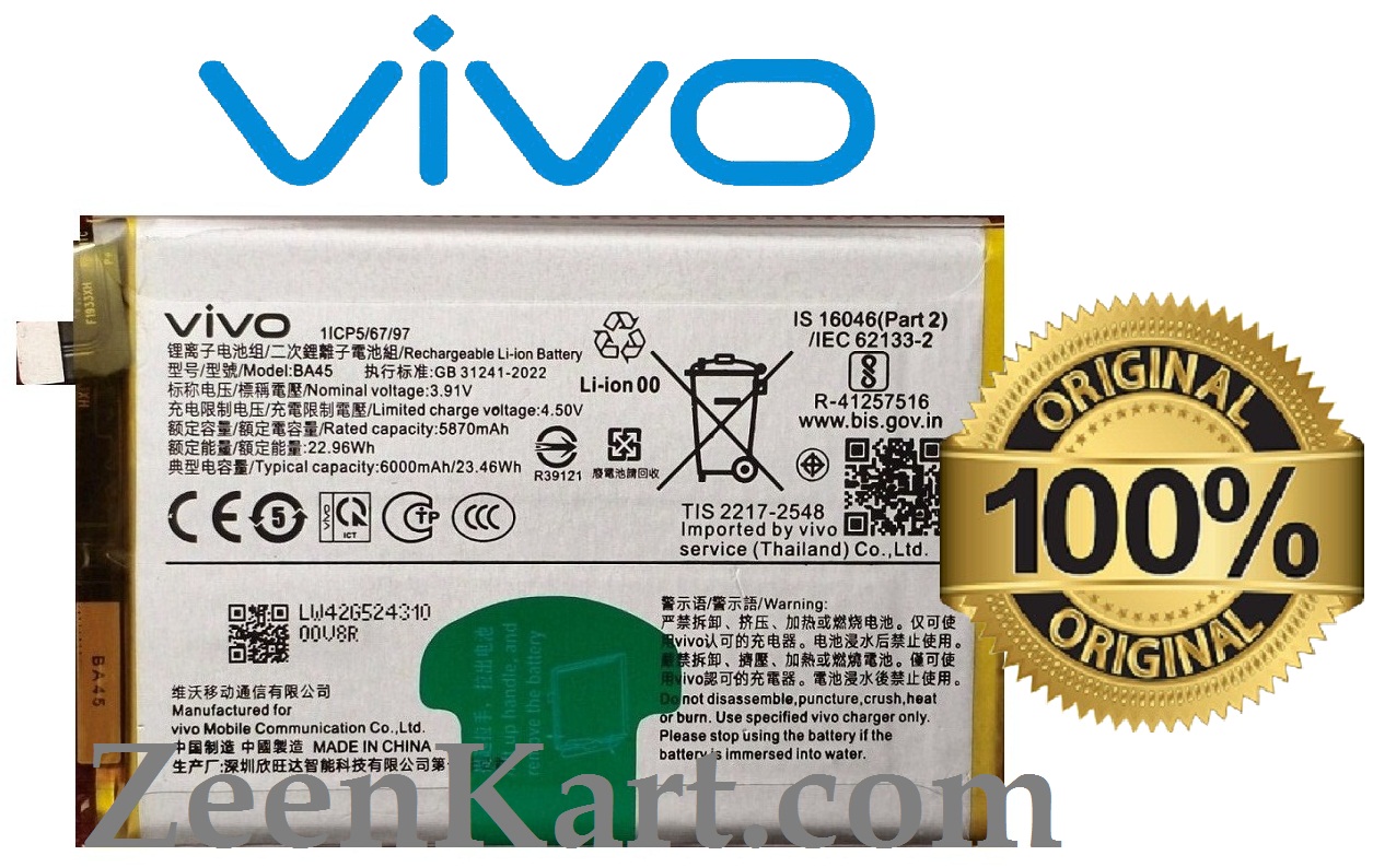 BA45 2 100% Original vivo Y28 4G Battery BA45 – 6000mAh - Image 1