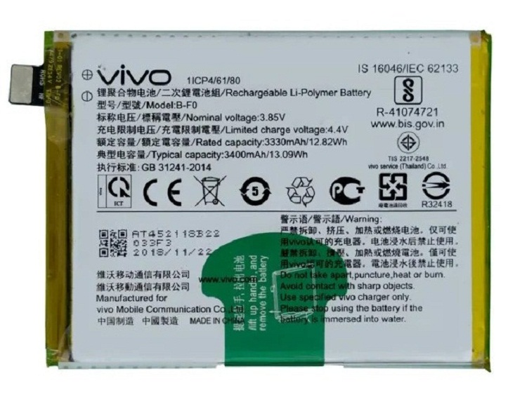 B-F0 3 100% Original Vivo V11 Pro Battery B-F0 - 3400mAh - Image 1