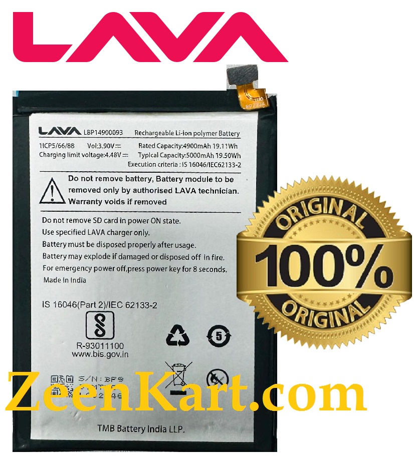 LBP14900093 3 Original LAVA LBP14900093 Battery For LAVA Blaze 2 5G / LAVA Yuva 3 Mobile - 5000mAh - Image 1