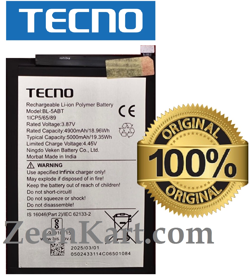 BL-5ABT Original Tecno BL-5ABT Battery For Tecno POVA 6 Neo 5G (Indian Edition) / Spark 30 5G / Spark 30C - 5000mAh - Image 1