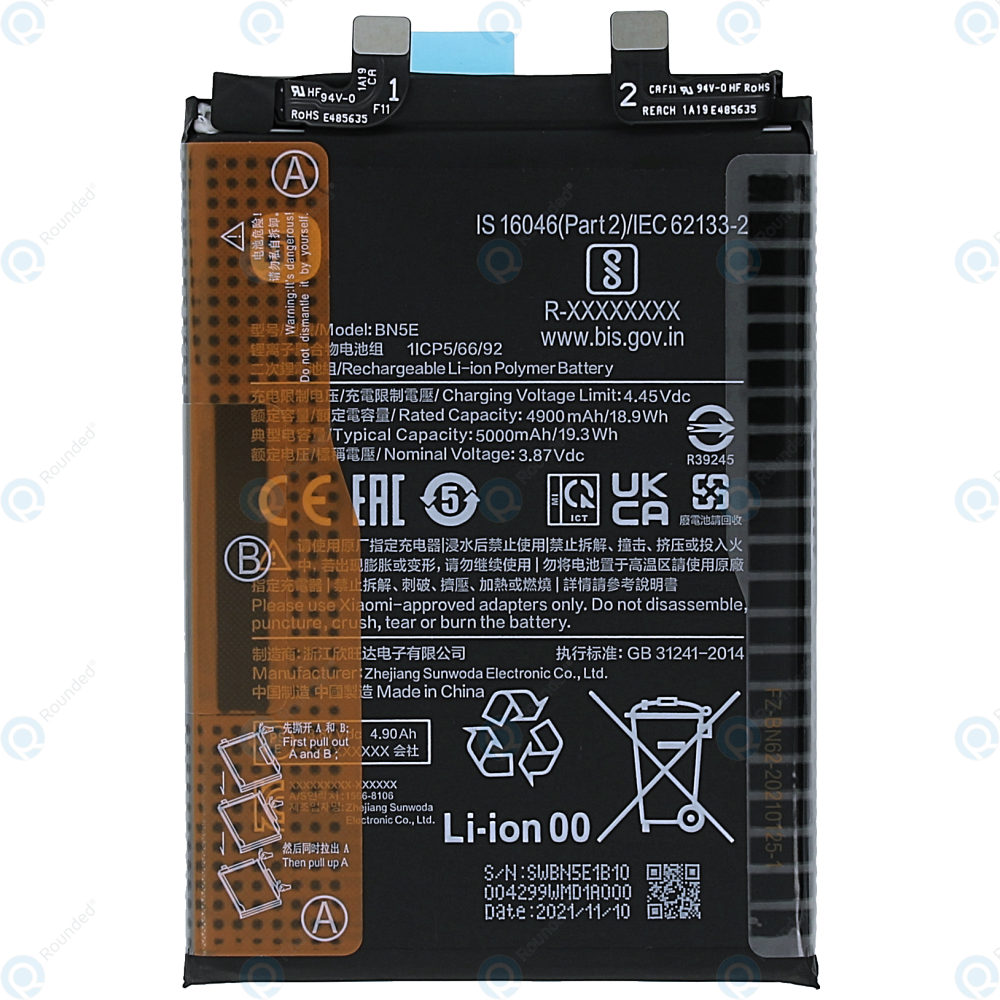 BN5E 3 Original Mi Redmi Note 11 Pro 5G (21091116I, 2201116SG) Battery BN5E – 5000mAh - Image 1