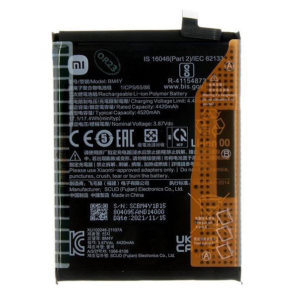 BM4Y 5 Original Mi 11X 5G (M2012K11AI) Battery BM4Y - 4520mAh - Image 1