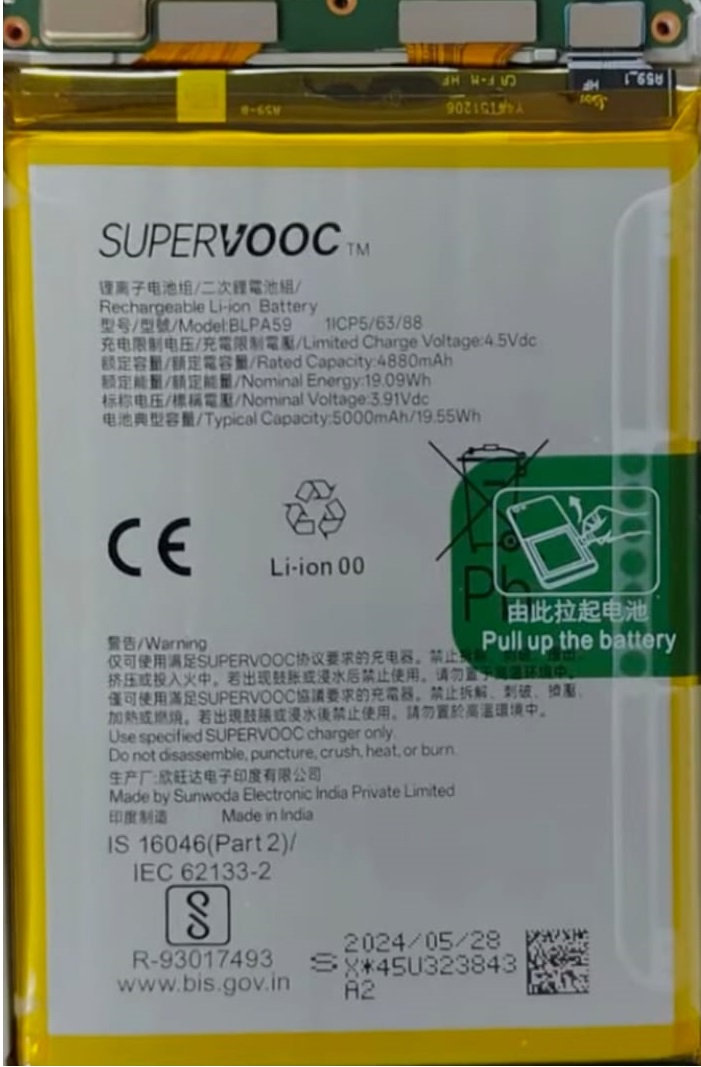 BLPA59 5 Original Oppo F27 Pro+ 5G (CPH2643) / F27 Pro PlusBattery BLPA59 - 5000mAh - Image 1