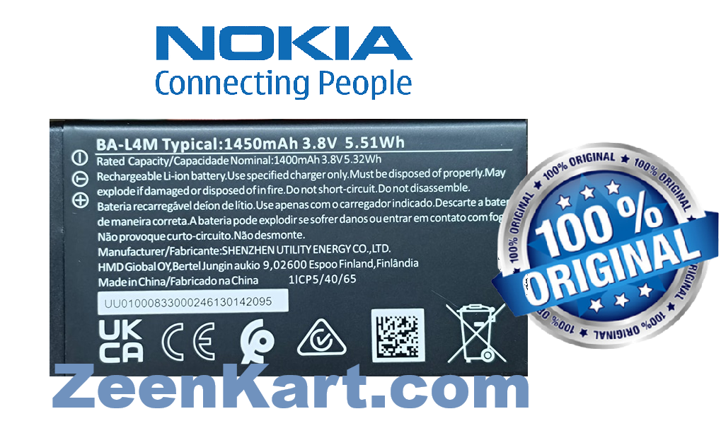 BA-L4M 35 Original Nokia 220 4G (2024) TA-1617 DS Battery BA-L4M - 1450mAh - Image 1