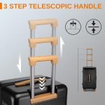 Mulunsen Suitcase Lightweight ABS+PC Hard Shell Trolley, Fashion Travel Check in Case TSA Lock, Hand Luggage Baggage with 4 Spinner Wheels (Black) - Image 4