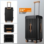 Mulunsen Suitcase Lightweight ABS+PC Hard Shell Trolley, Fashion Travel Check in Case TSA Lock, Hand Luggage Baggage with 4 Spinner Wheels (Black) - Image 5