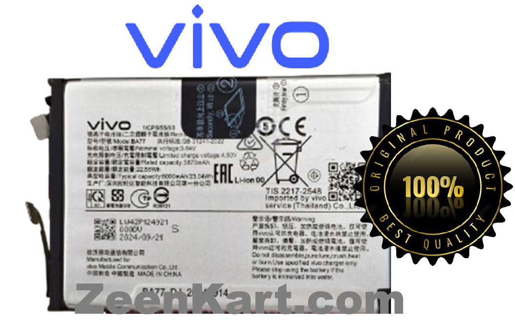 BA77 5 100% Original Vivo V50 5G Battery BA77 - 6000mAh - Image 1