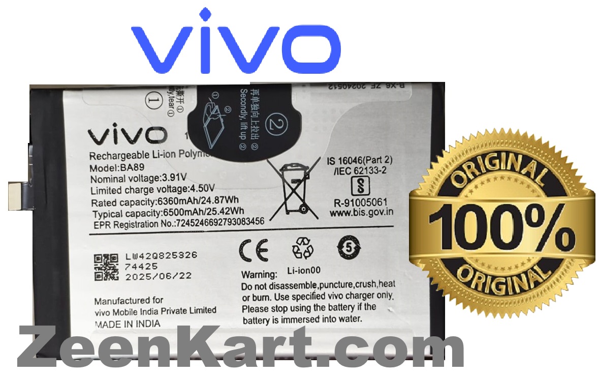 BA89 5 Original Vivo BA89 Battery For Vivo Y39 5G Mobile - 6500mAh - Image 1