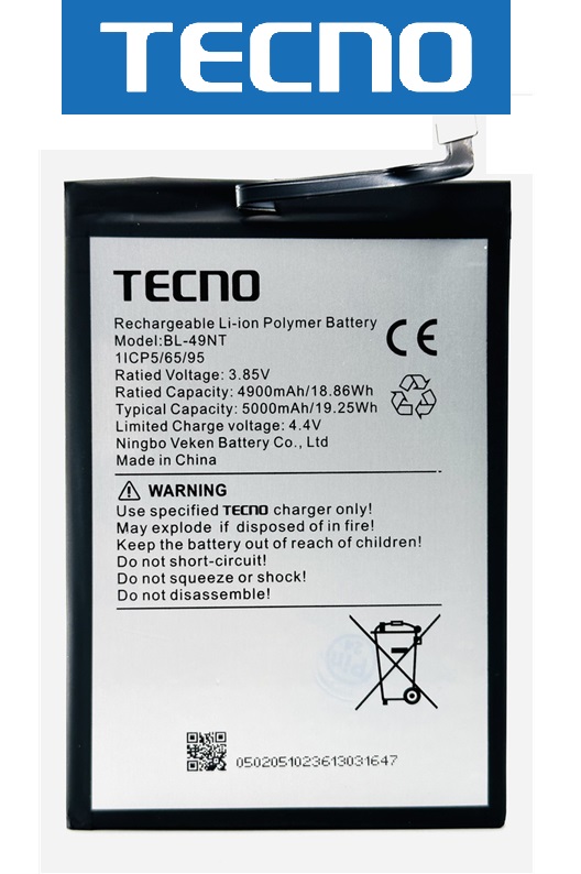 BL-49NT Original Tecno POP 7 Pro (BF7, BF7h) Battery BL-49NT – 5000mAh - Image 1
