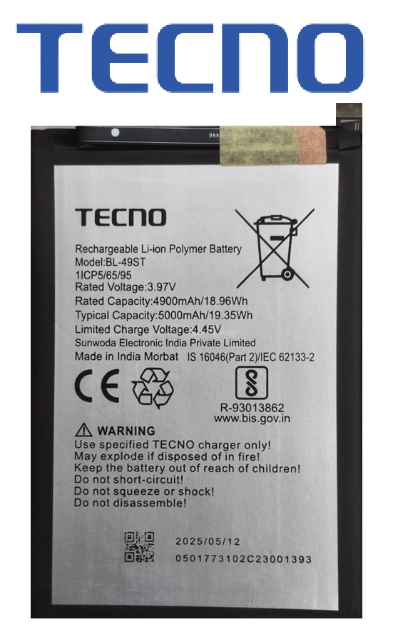 BL-49ST Original Tecno Spark 10C (KI5k, KI5m) Battery BL-49ST - 5000mAh - Image 1