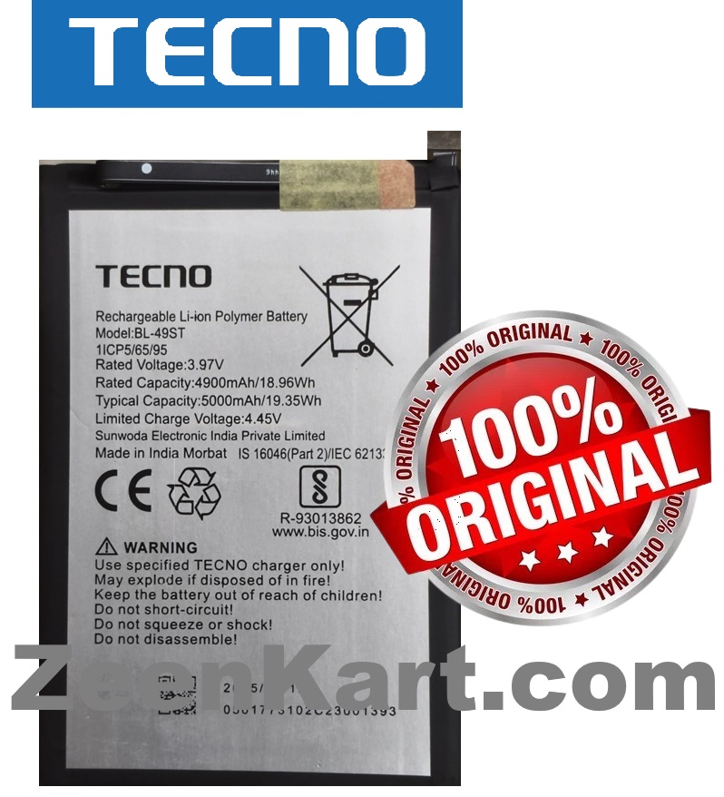 BL-49ST - Copy Original Tecno Spark 20 (KJ5, KJ5n) Battery BL-49ST - 5000mAh - Image 1