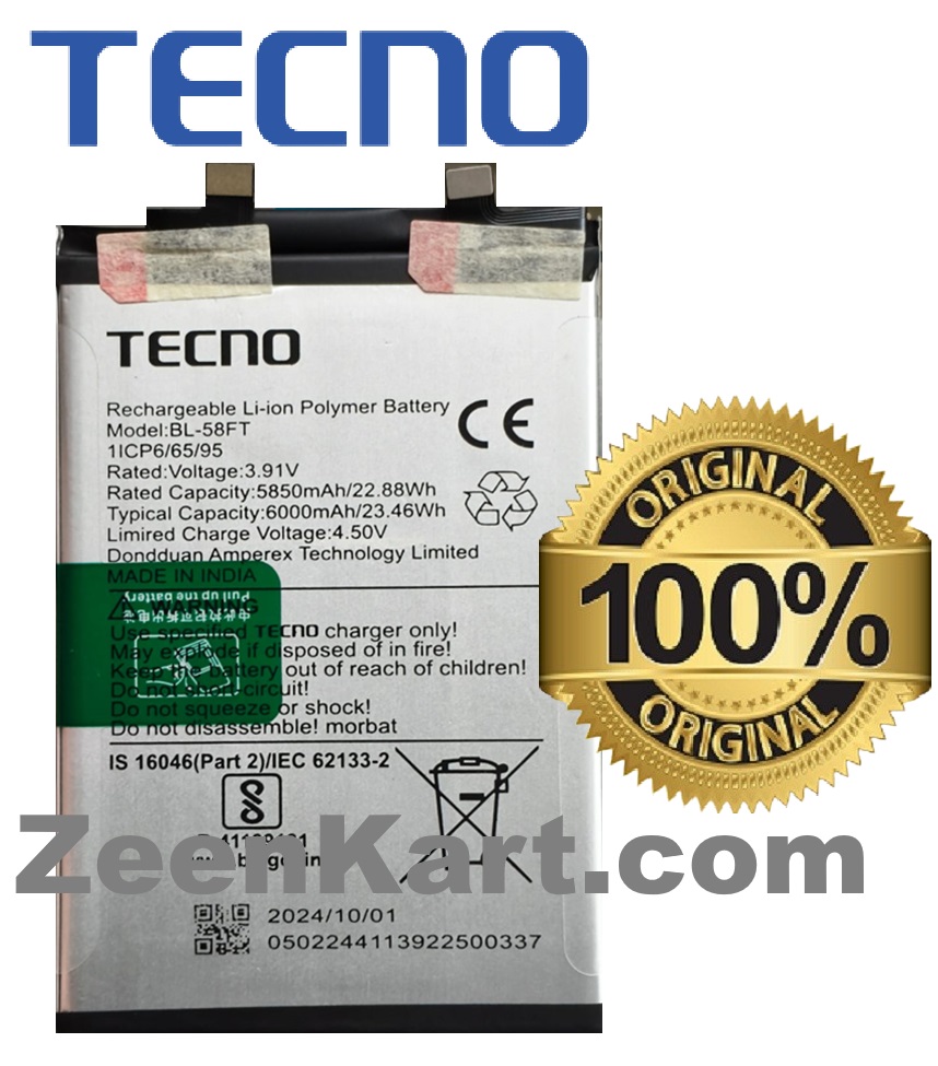 BL-58FT 3 Original TECNO BL-58FT Battery For Tecno Pova 6 Mobile – 6000mAh - Image 1