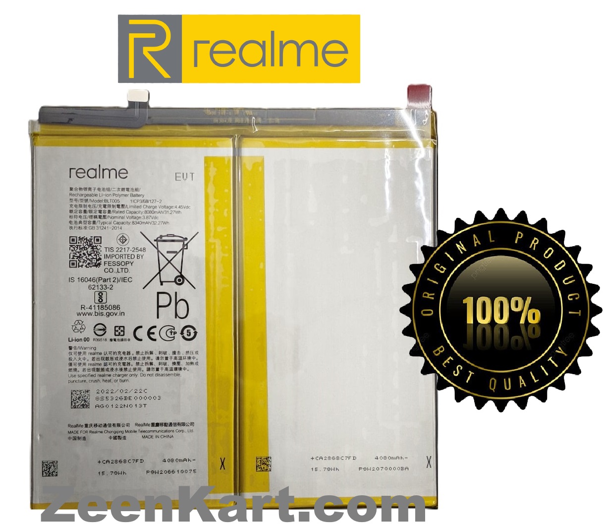 BLT005 44 Original Realme Pad X / Pad X 5G / Pad X Wi-Fi Tablet Battery BLT005 – 8340mAh - Image 1