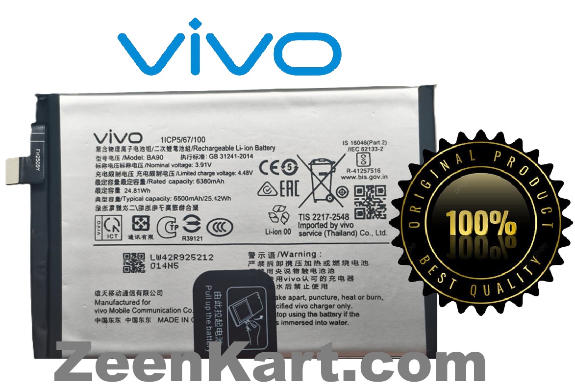 BA90 - Copy 100% Original Vivo Y300i 5G Battery BA90 - 6500mAh - Image 1
