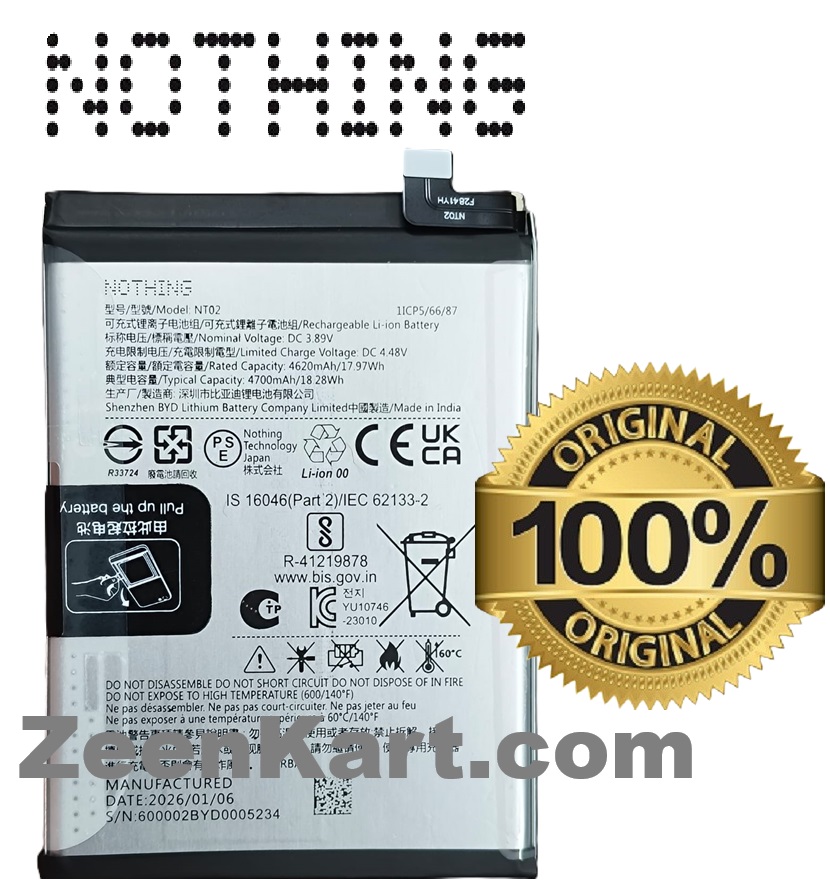 NT02 1 Original Nothing NT02 Battery For Nothing Phone (2) A065 Mobile - 4700mAh - Image 1