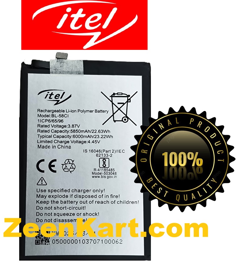itel BL-58CI 100% Original itel P40 (P662L) Battery BL-58CI - 6000mAh - Image 1