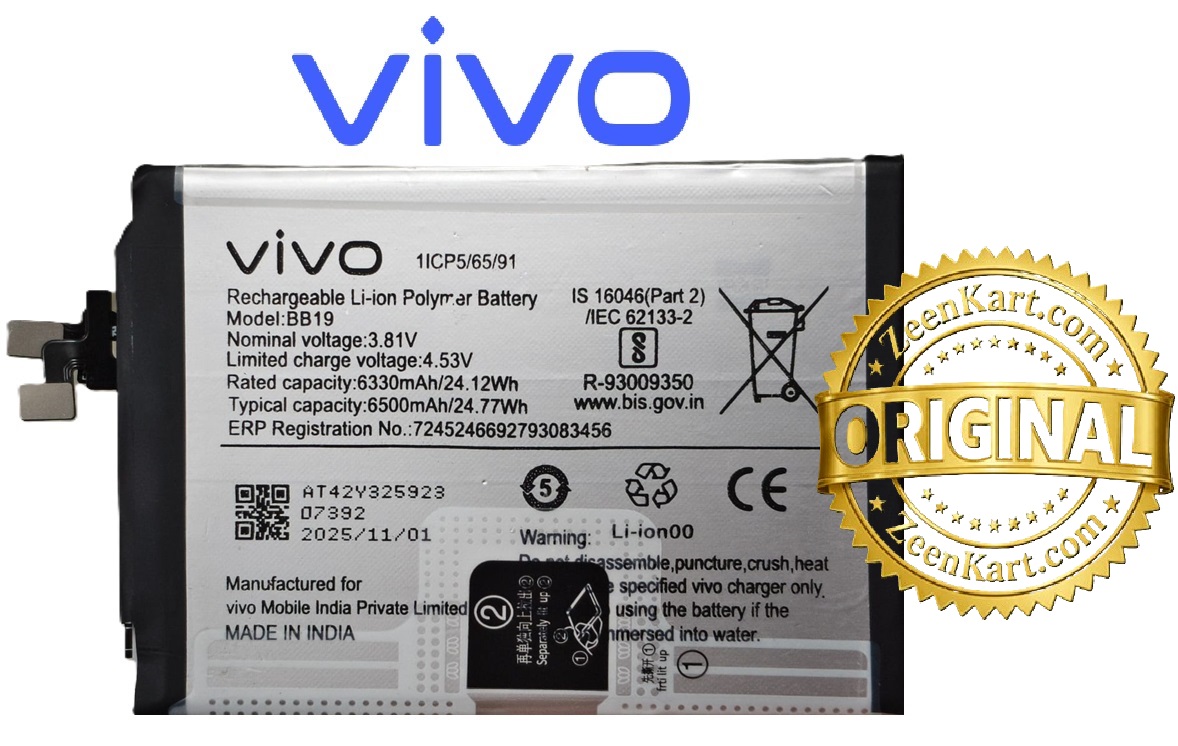 BB19 1 - Copy Original Vivo V60 5G (V2511) / Vivo T4 Pro 5G (V2510) Battery BB19 – 6500mAh - Image 1
