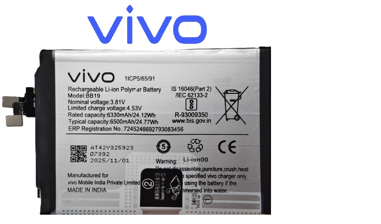 BB19 1 - Copy Original Vivo V60 5G (V2511) Battery BB19 – 6500mAh - Image 1