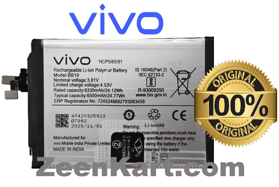 BB19 1 Original Vivo BB19 Battery For Vivo T4 Pro 5G / V60 5G Mobile – 6500mAh - Image 1