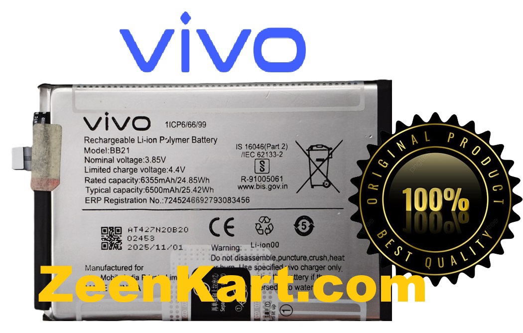 BB21 1 - Copy 100% Original Vivo Y31 5G V2521 (2025 Edition) Battery BB21 – 6500mAh - Image 1