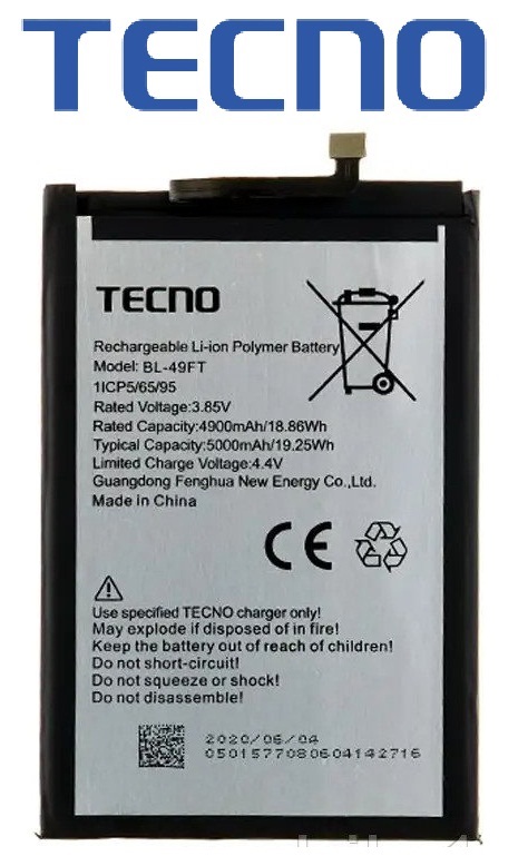 BL-49FT 5 - Copy Original Tecno Battery For Tecno Spark 8C (KG5k) Mobile BL-49FT – 5000mAh - Image 1
