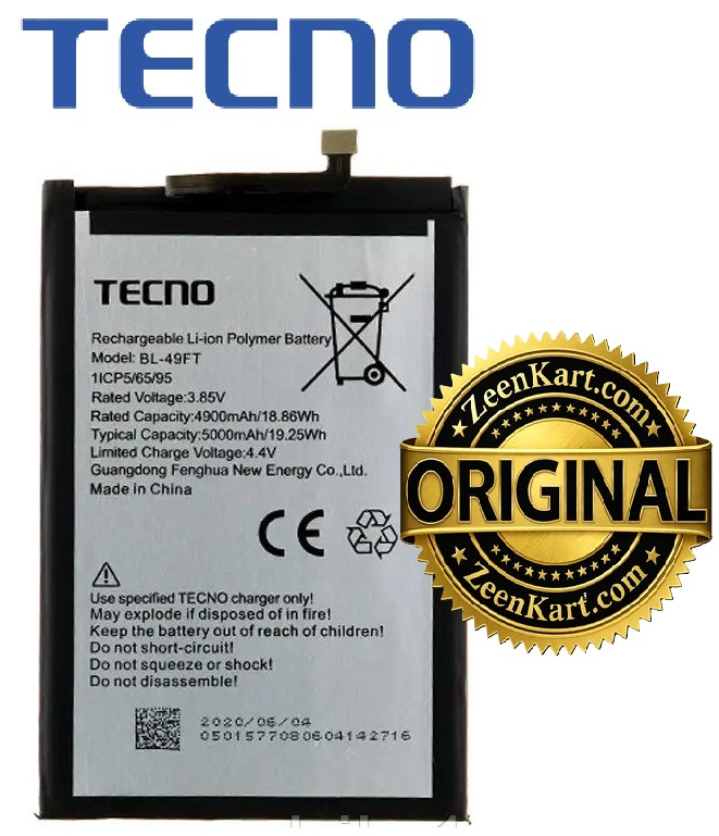 BL-49FT 5 - Copy Original Tecno Spark 8C (KG5k, KG5j, KG5n) Battery BL-49FT – 5000mAh - Image 1