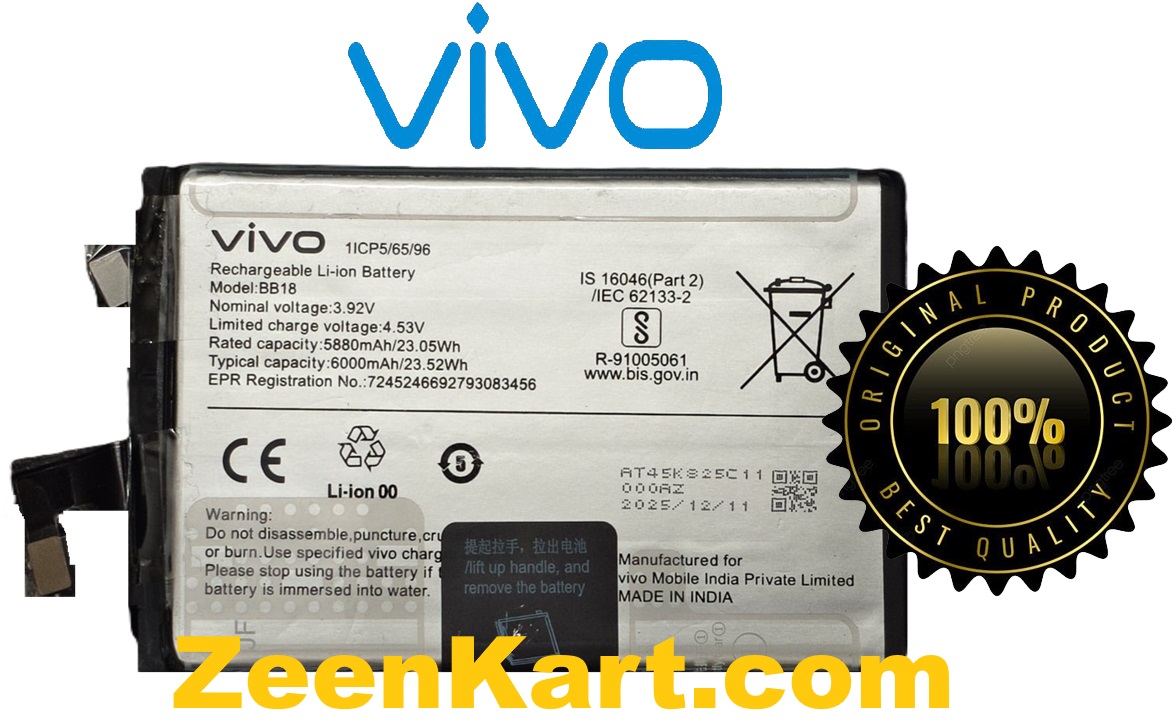 BB18 33 100% Original Vivo Y400 5G Battery BB18 – 6000mAh - Image 1